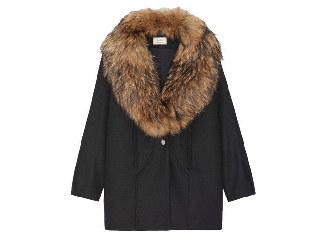 Bash Coats Outerwear Black Wool Ref Joli Closet