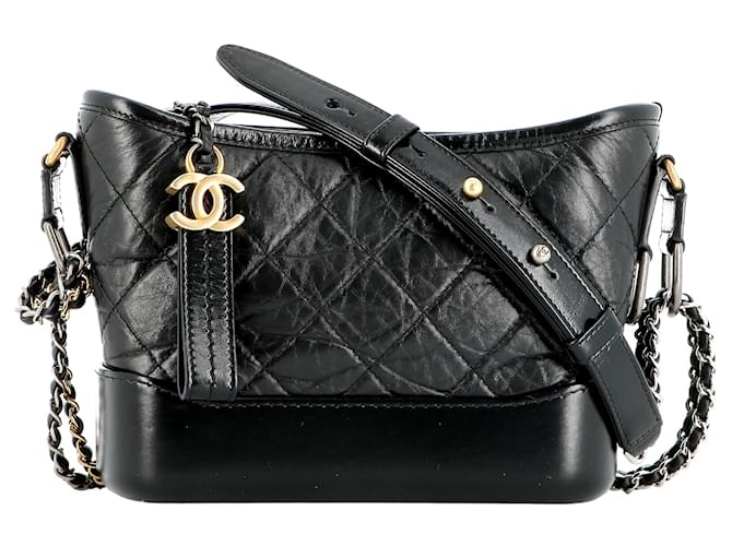 Chanel Gabrielle Black Pony Style Calfskin Ref 607517 Joli Closet