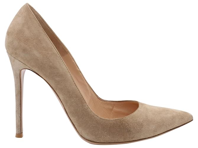 Gianvito Rossi 105 Pumps In Nude Suede Flesh Ref 430383 Joli Closet