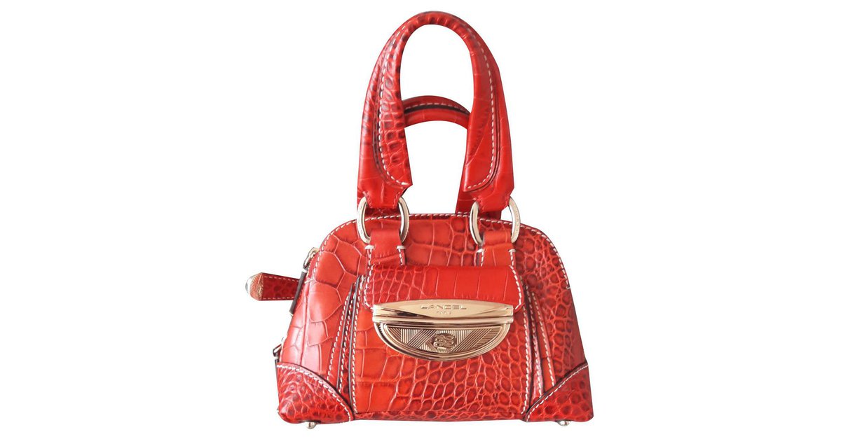 Lancel Adjani Cuir Rouge Ref 133279 Joli Closet