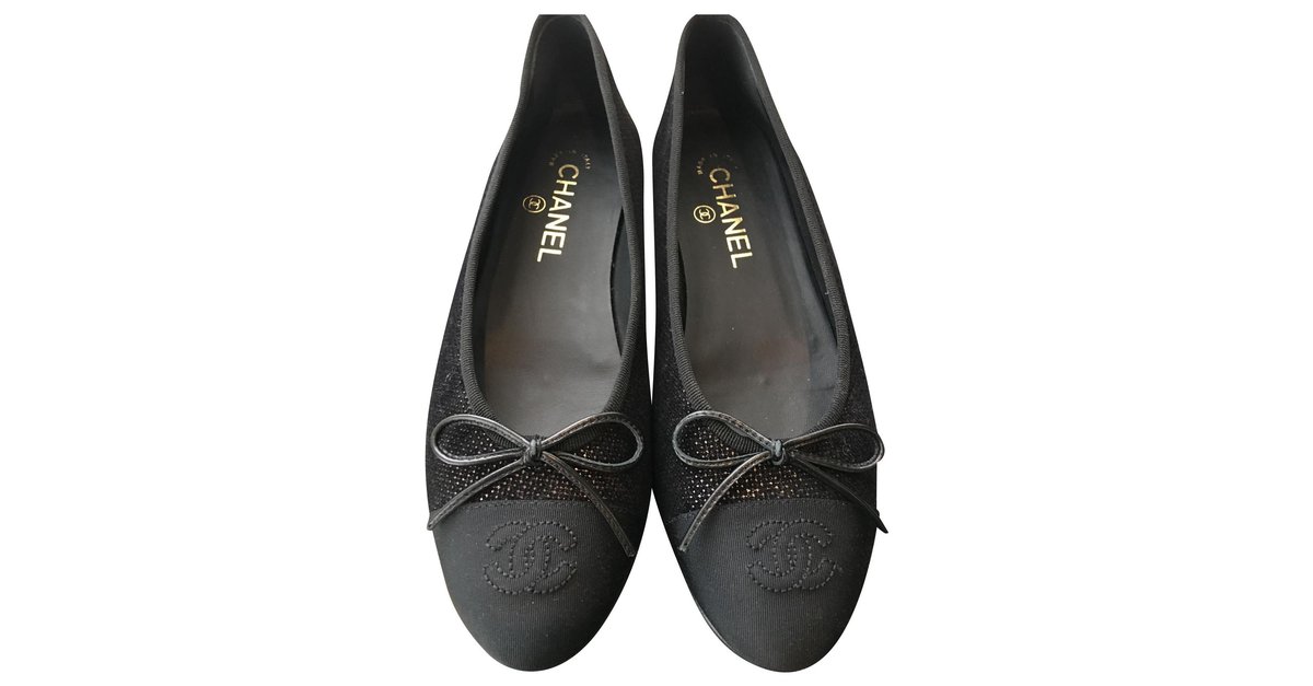 Chanel Ballerines Cuir Noir Ref Joli Closet