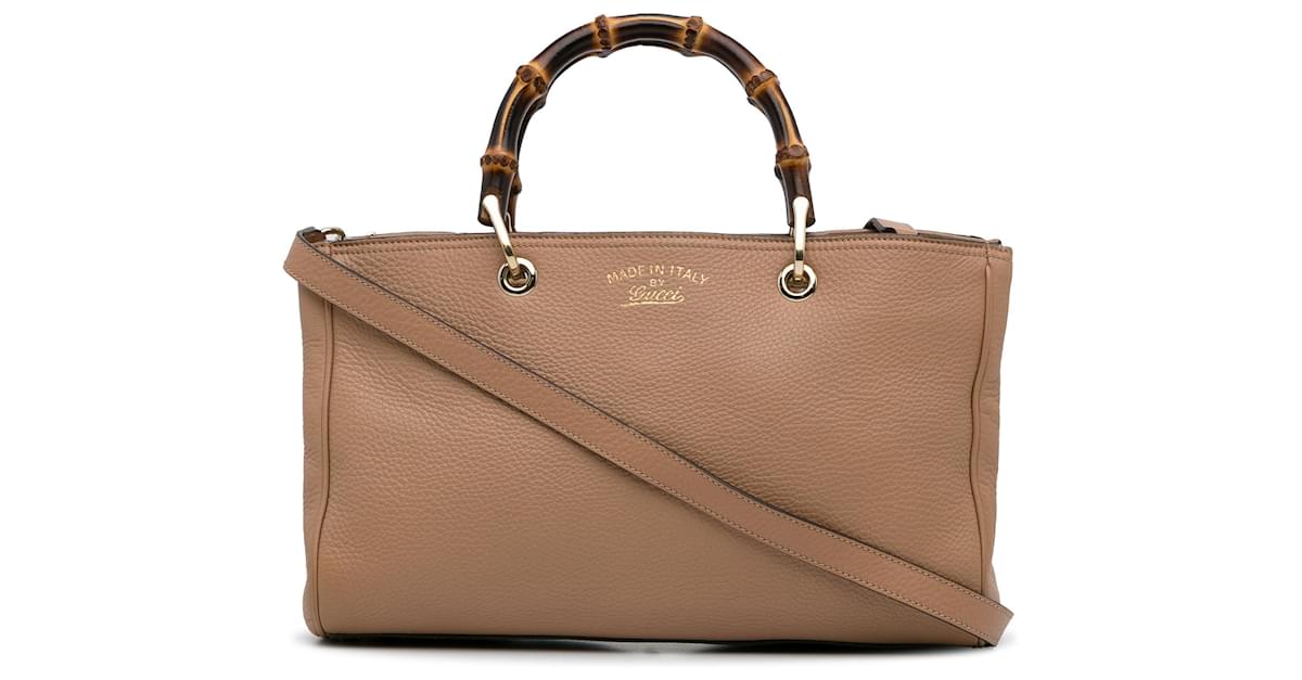 Gucci Shopper En Bambou Marron Moyen Cuir Veau Fa On Poulain Ref