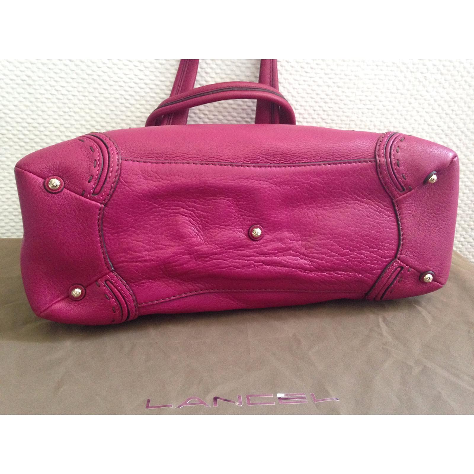 Sac à main LANCEL Mademoiselle Adjani Cuir Rose ref 41584 Joli Closet