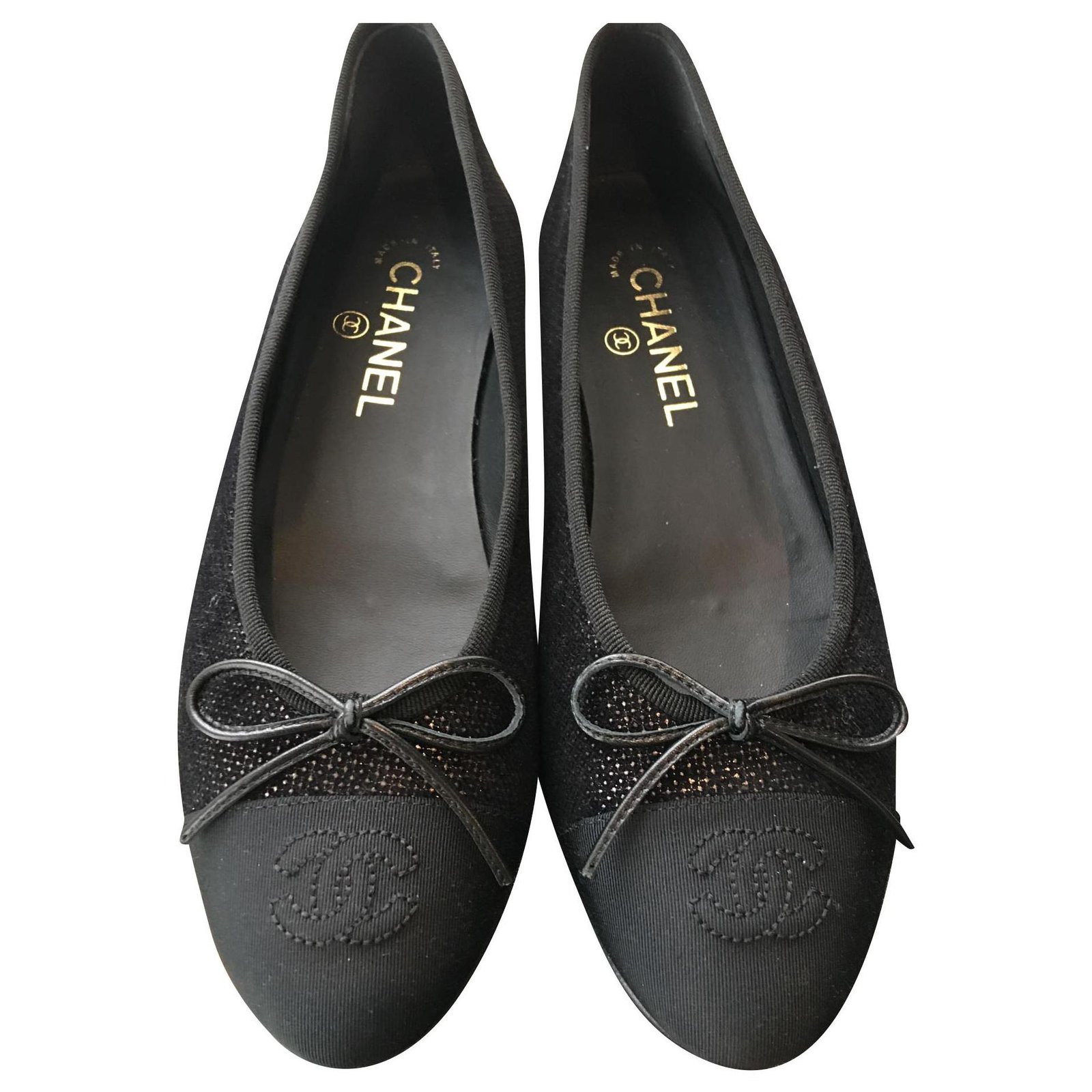 Chanel Ballerines Cuir Noir Ref 156642 Joli Closet