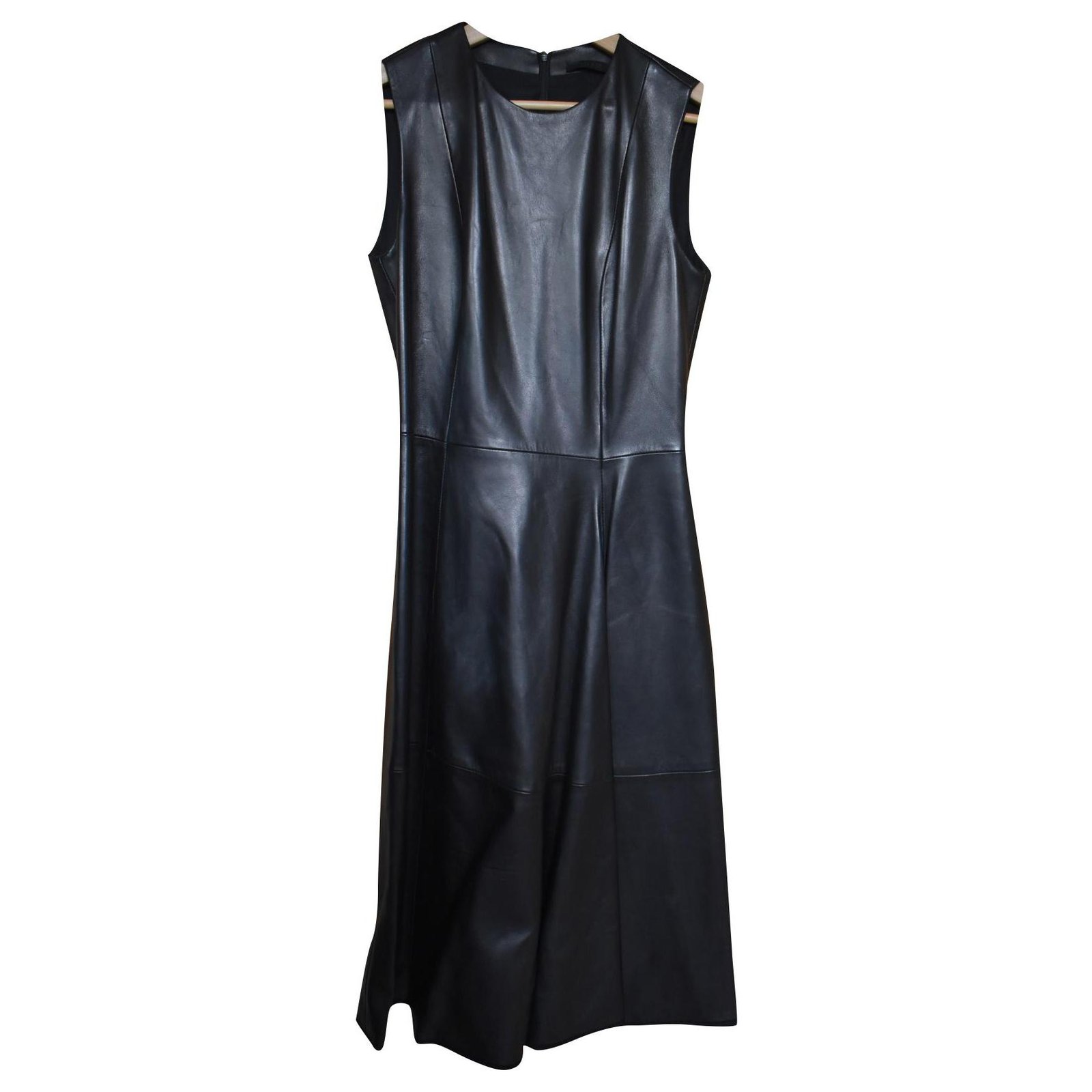 The Row Black Lambskin Leather Midi Dress Ref 179197 Joli Closet