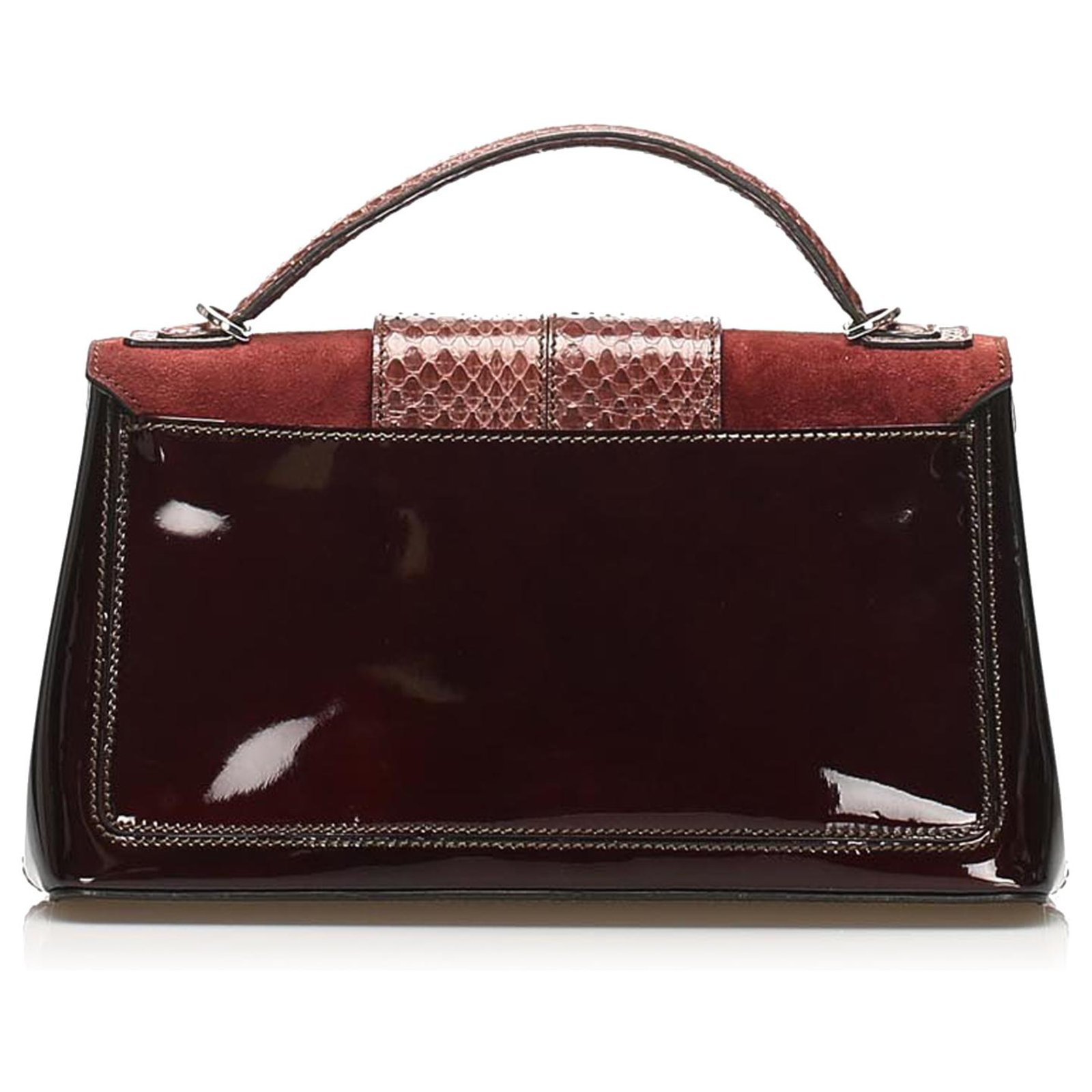 Cartier Red Patent Leather Satchel Dark Red Ref Joli Closet