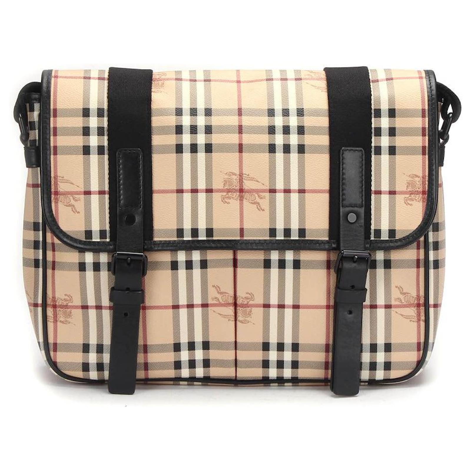 Burberry Haymarket Check Crossbody Bag En Toile Enduite Imperm Able