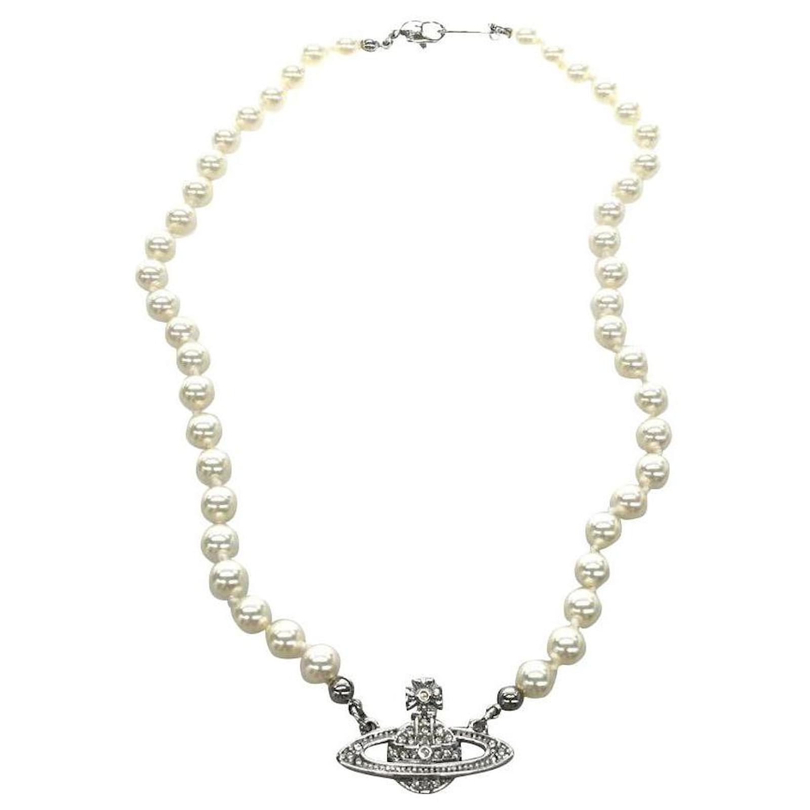 Collier Vivienne Westwood Perle WHT Blanc Orb Ref 476908 Joli