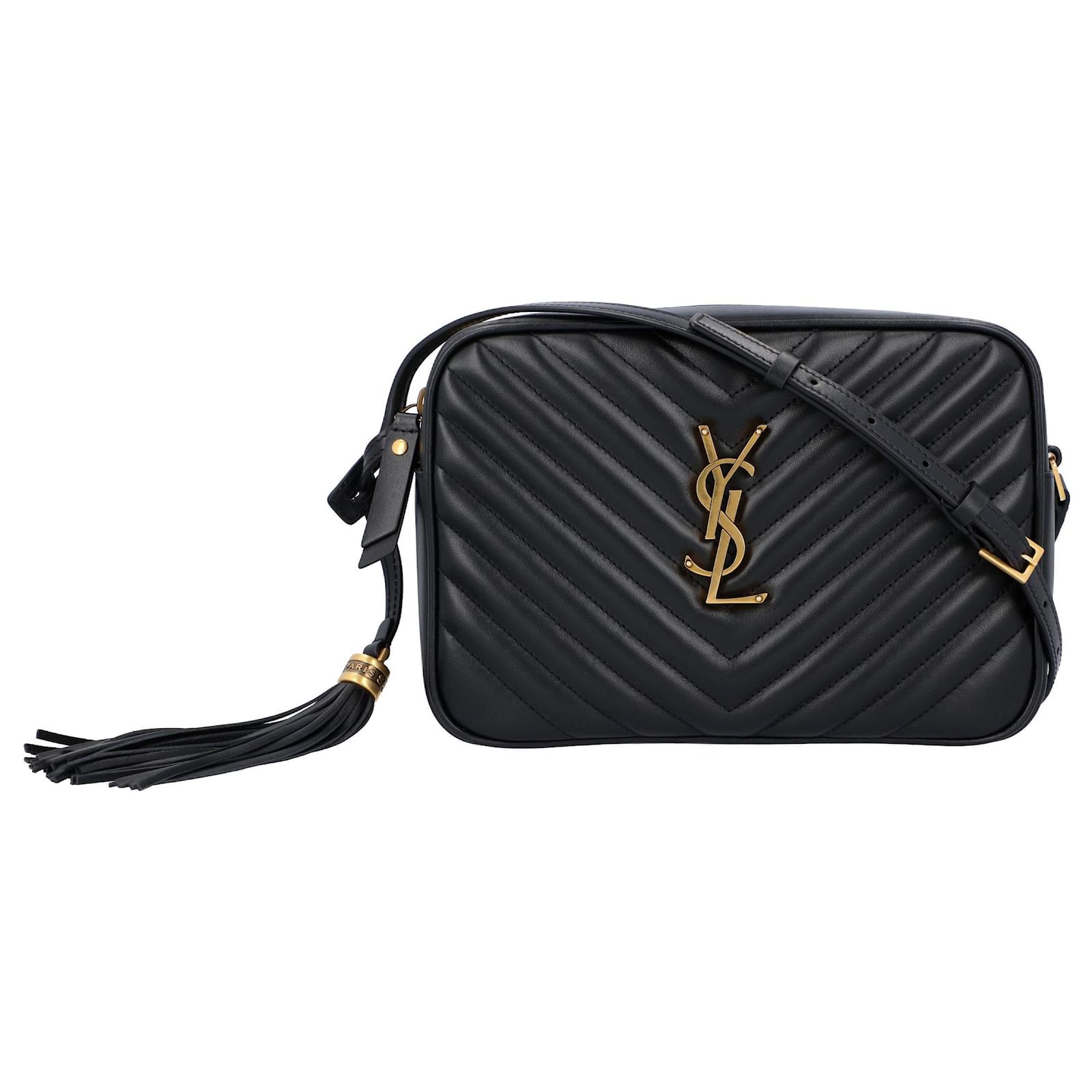 Saint Laurent Women Lou Camera Bag In Black Quilted Leather Ref