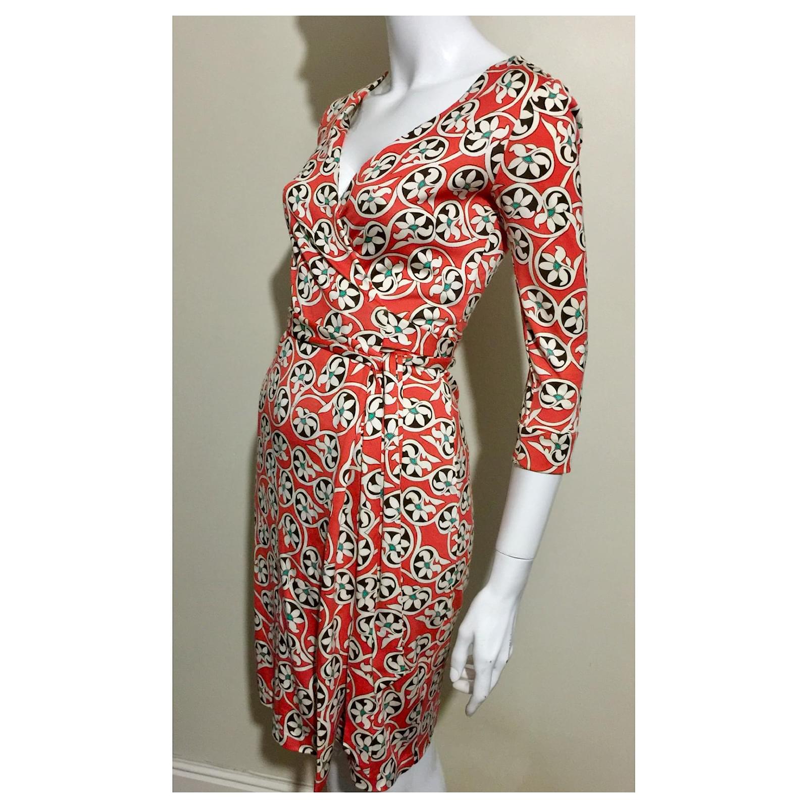 Diane Von Furstenberg DvF New Julian Two Silk Wrap Dress Multiple