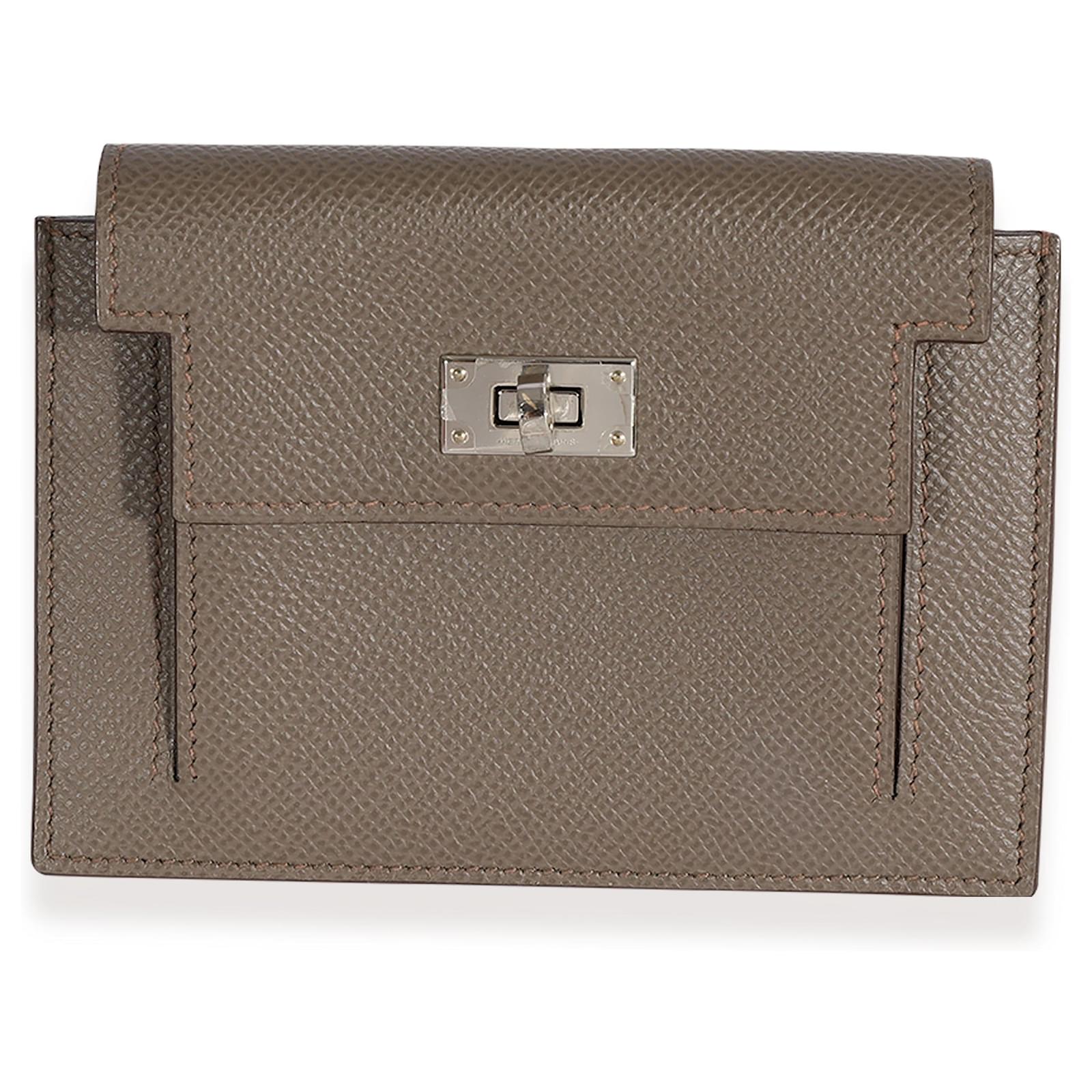 Herm S Hermes Etain Epsom Kelly Pocket Kompakte Geldb Rse Braun Leder