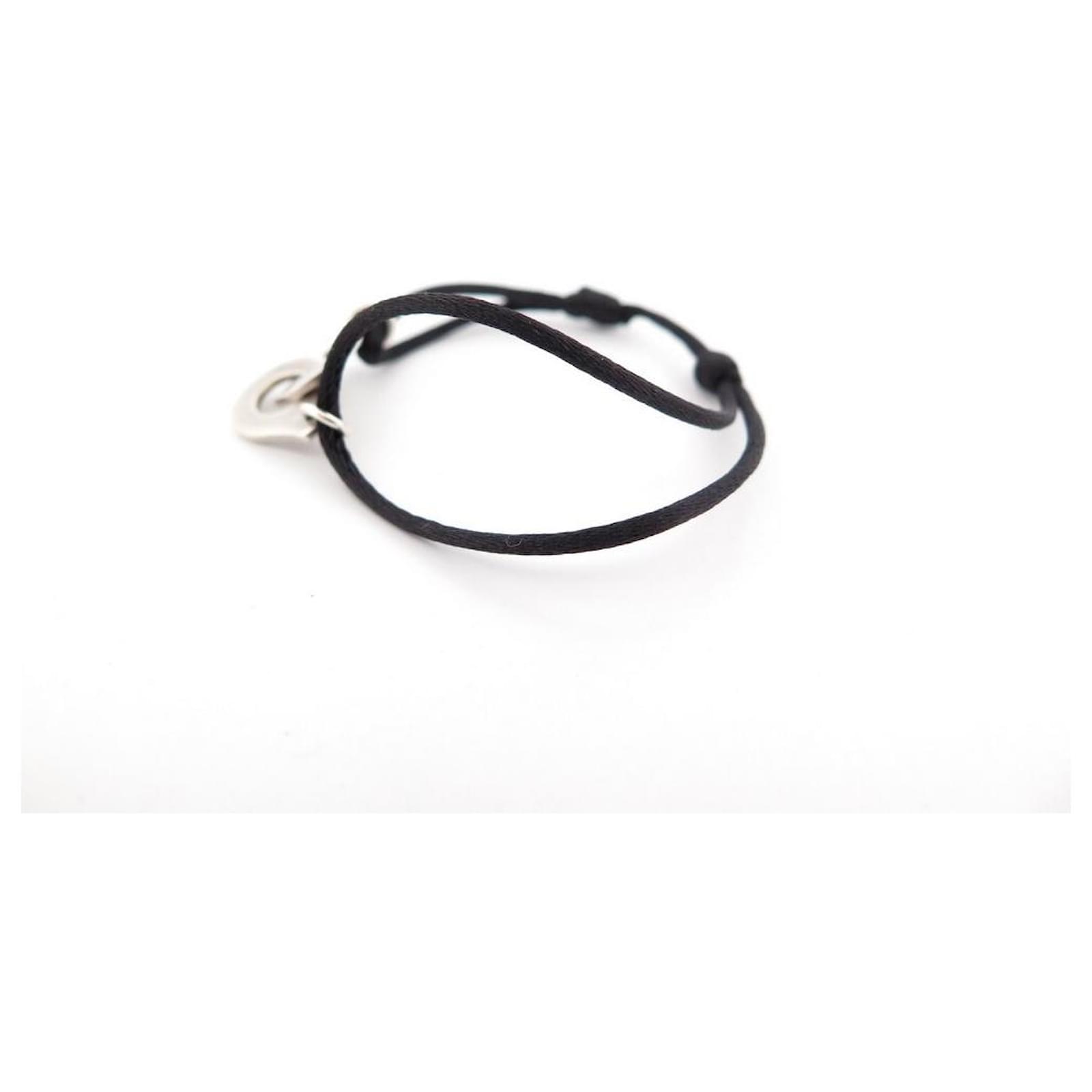 Bracelet Dinh Van Menottes R En Argent Massif Cordon Noir Silver