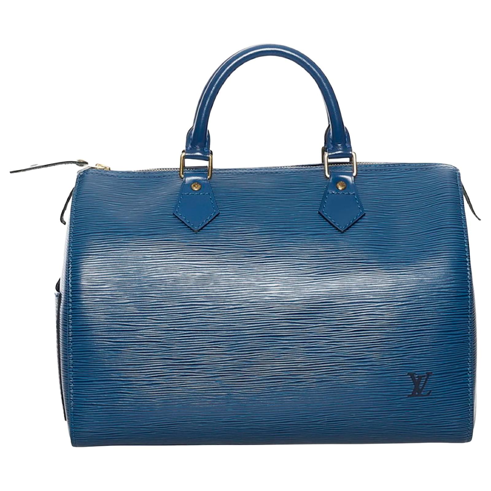 Speedy Louis Vuitton Schnell Blau Leder Ref Joli Closet