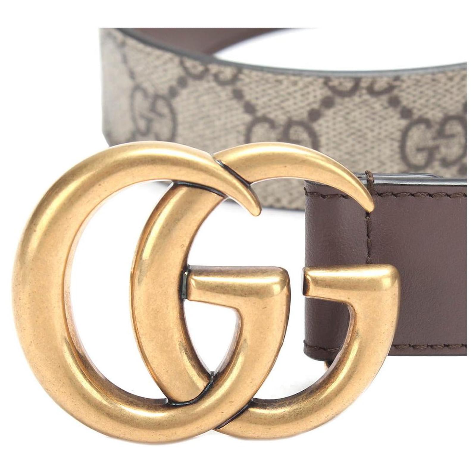 gucci Ceinture Suprême GG Marmont marron Toile ref 654855 Joli Closet