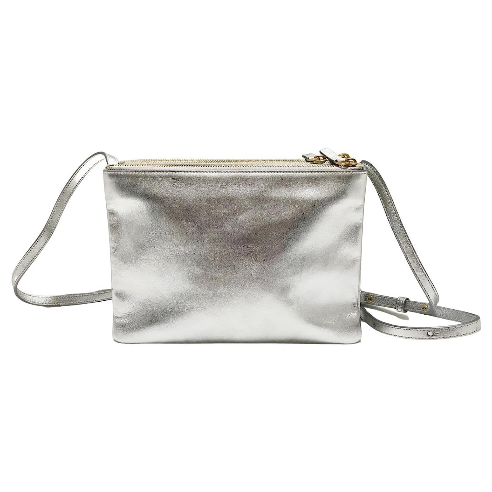 Céline Trio Silvery Leather ref 728237 Joli Closet