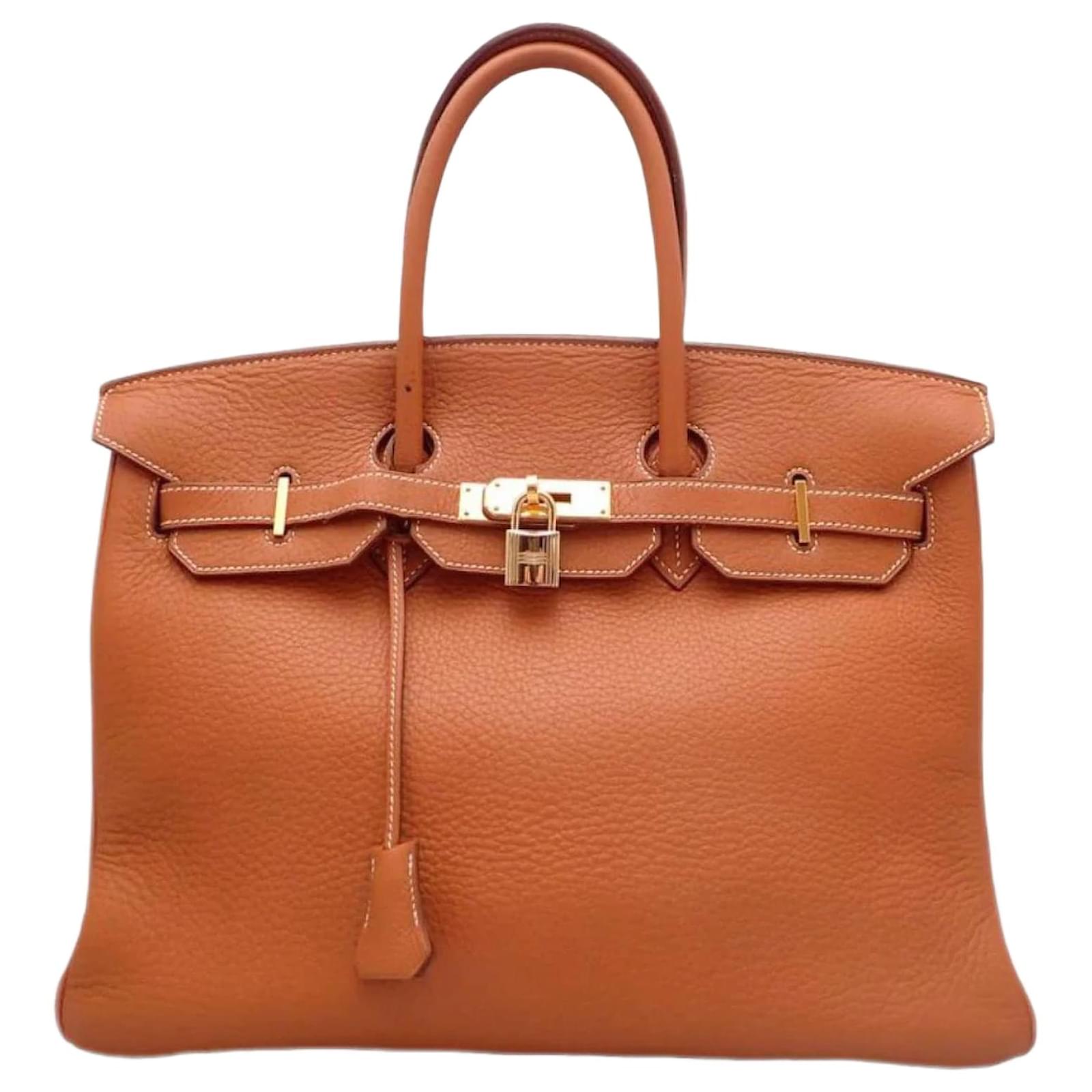 Hermès Clemence Birkin 35 Brown Leather Pony style calfskin ref 924973