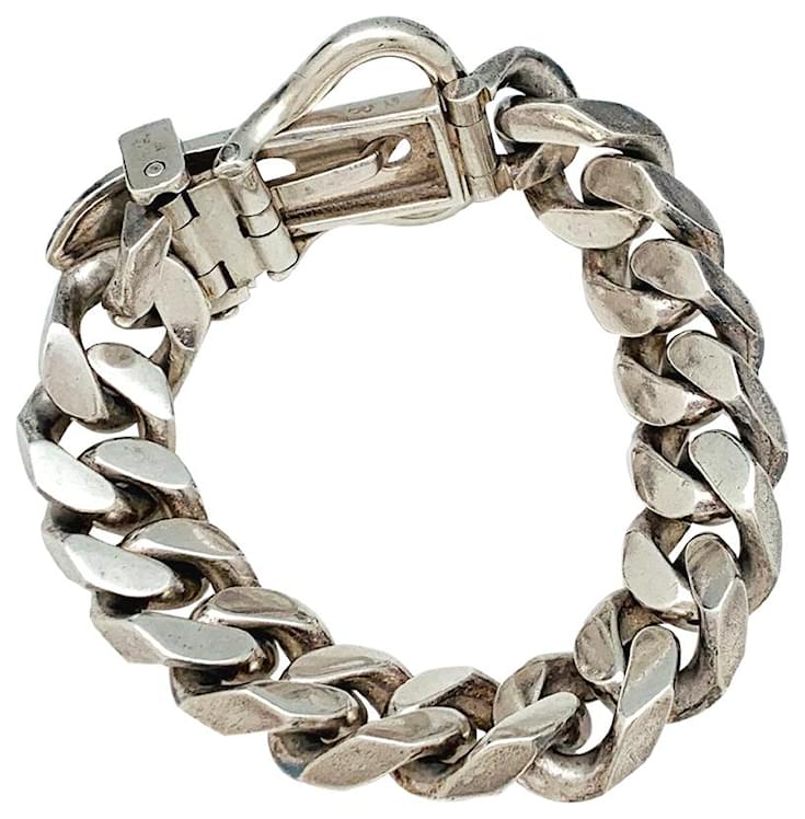 Bracelet hermès motif ceinture en argent ref 157019 Joli Closet