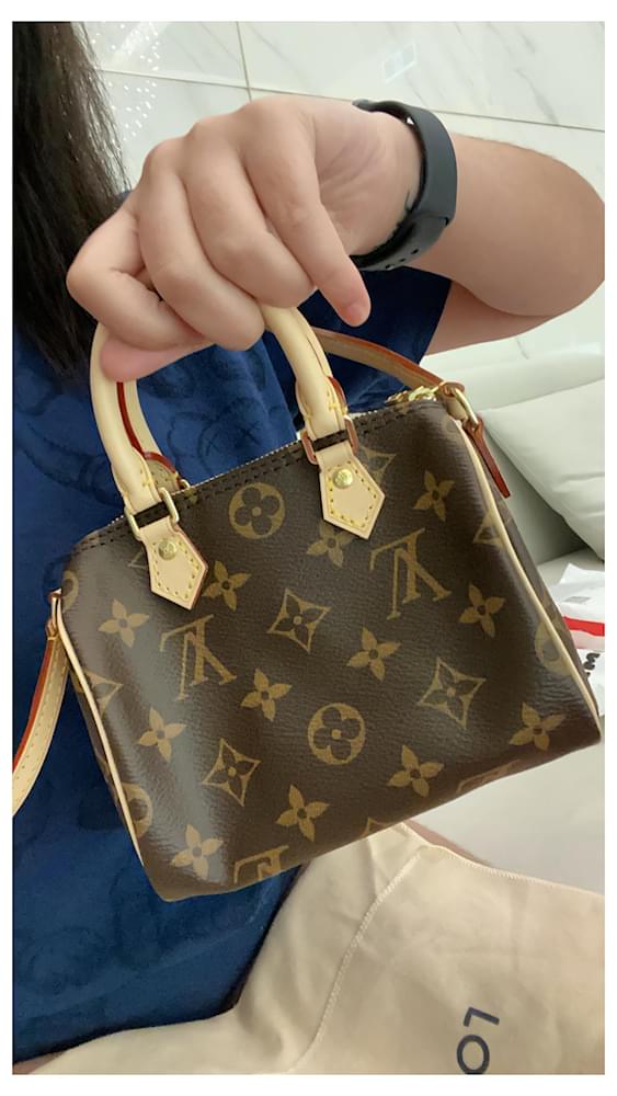 Louis Vuitton Nano Speedy Cuir Marron Ref Joli Closet