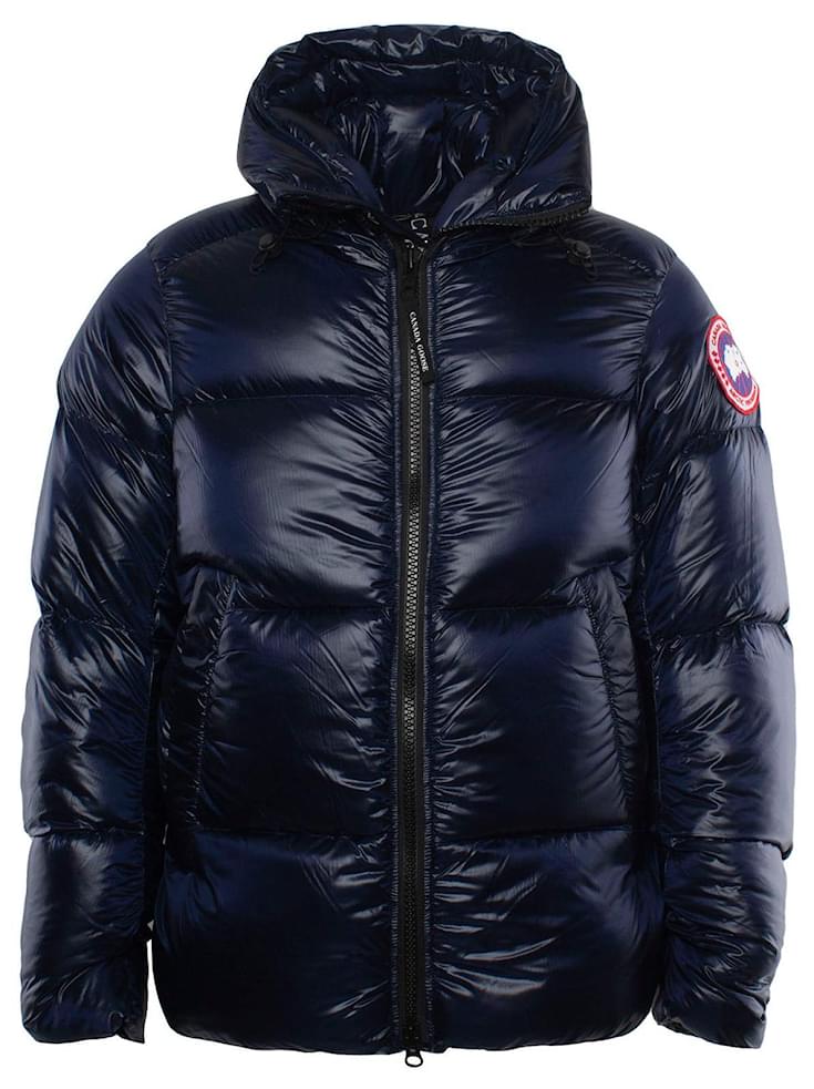 Canada Goose Crofton Wattierte Jacke Mit Logo Patch Blau Ref