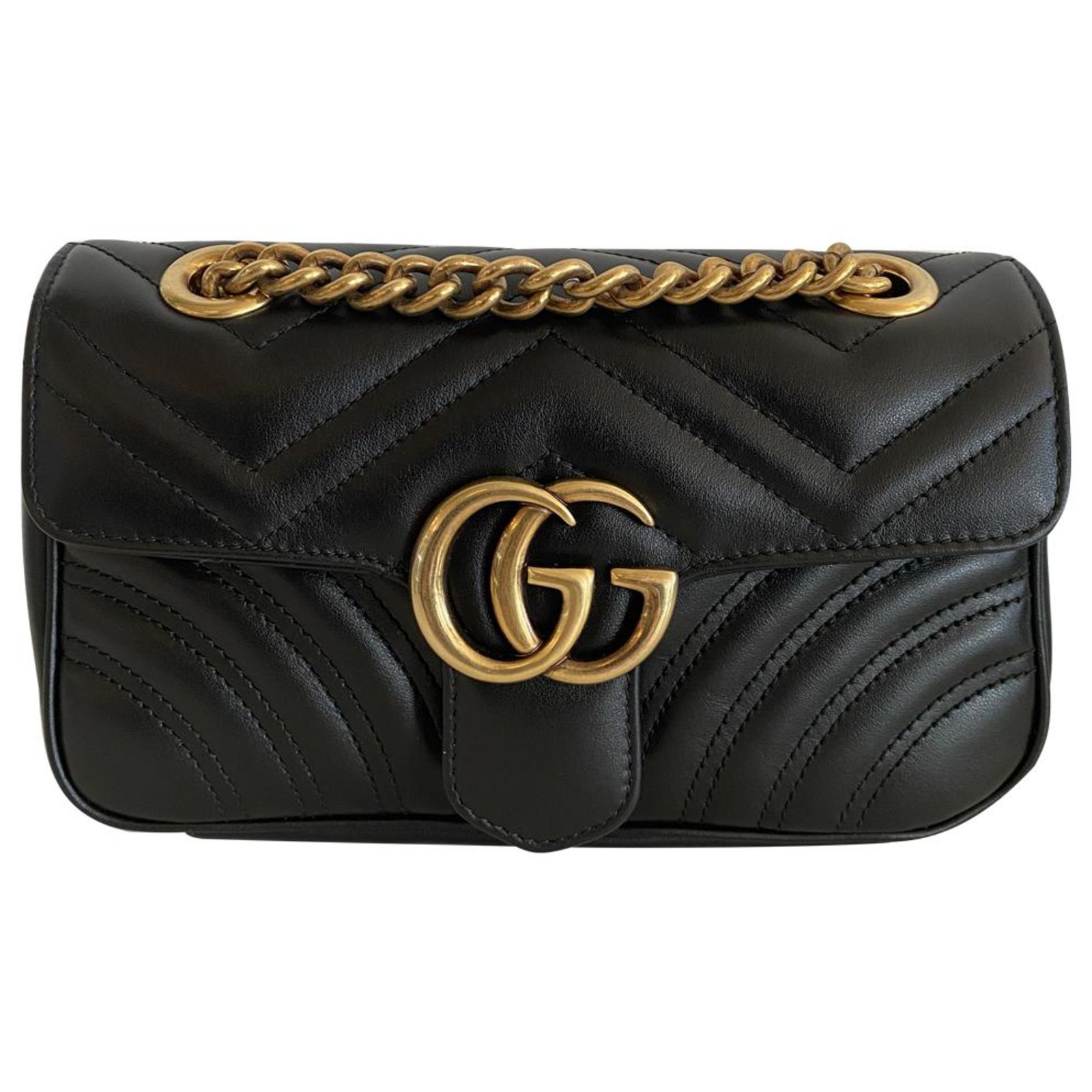 GUCCI MARMONT Black Leather Ref 275897 Joli Closet