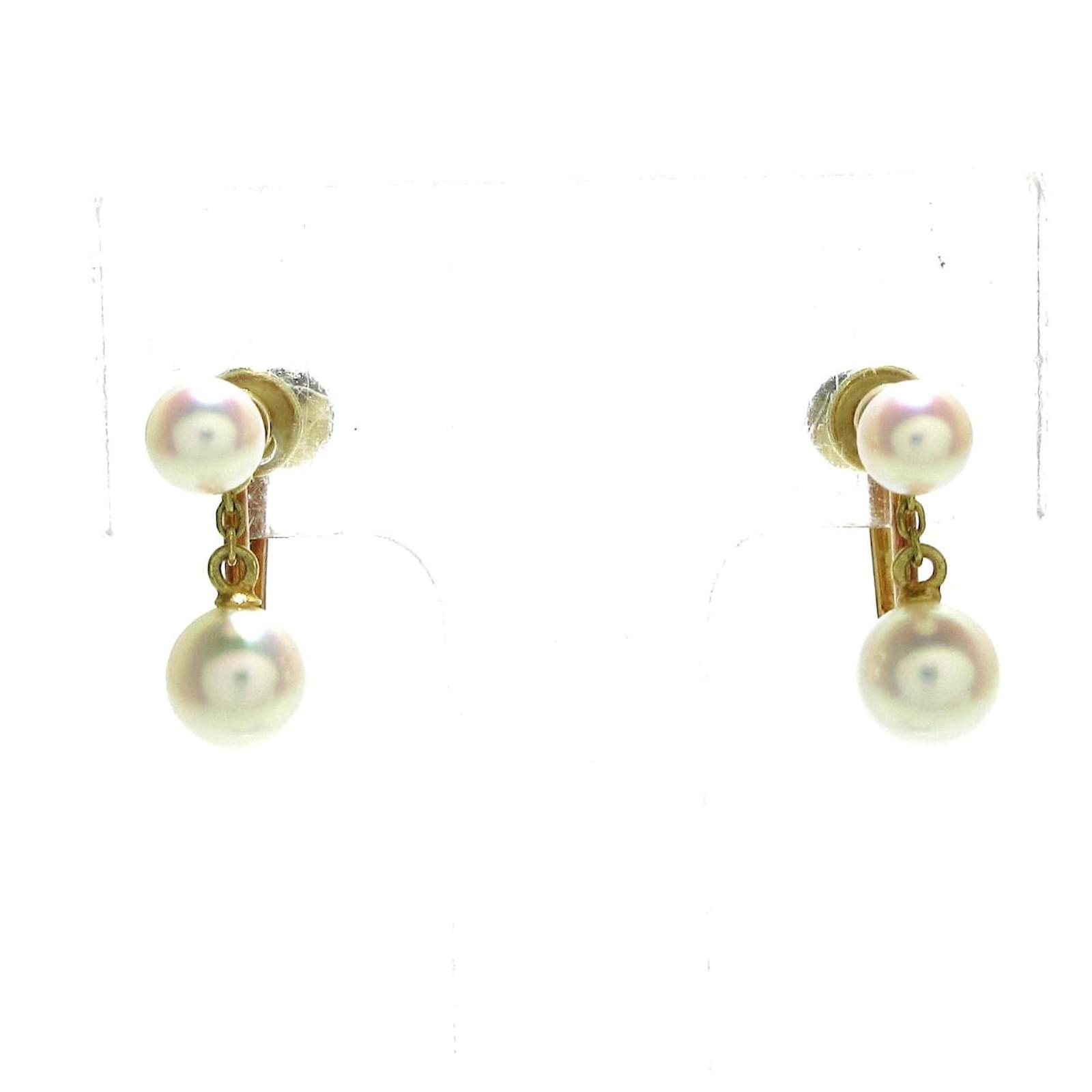 Boucle d oreille Mikimoto Or jaune Doré ref 370344 Joli Closet