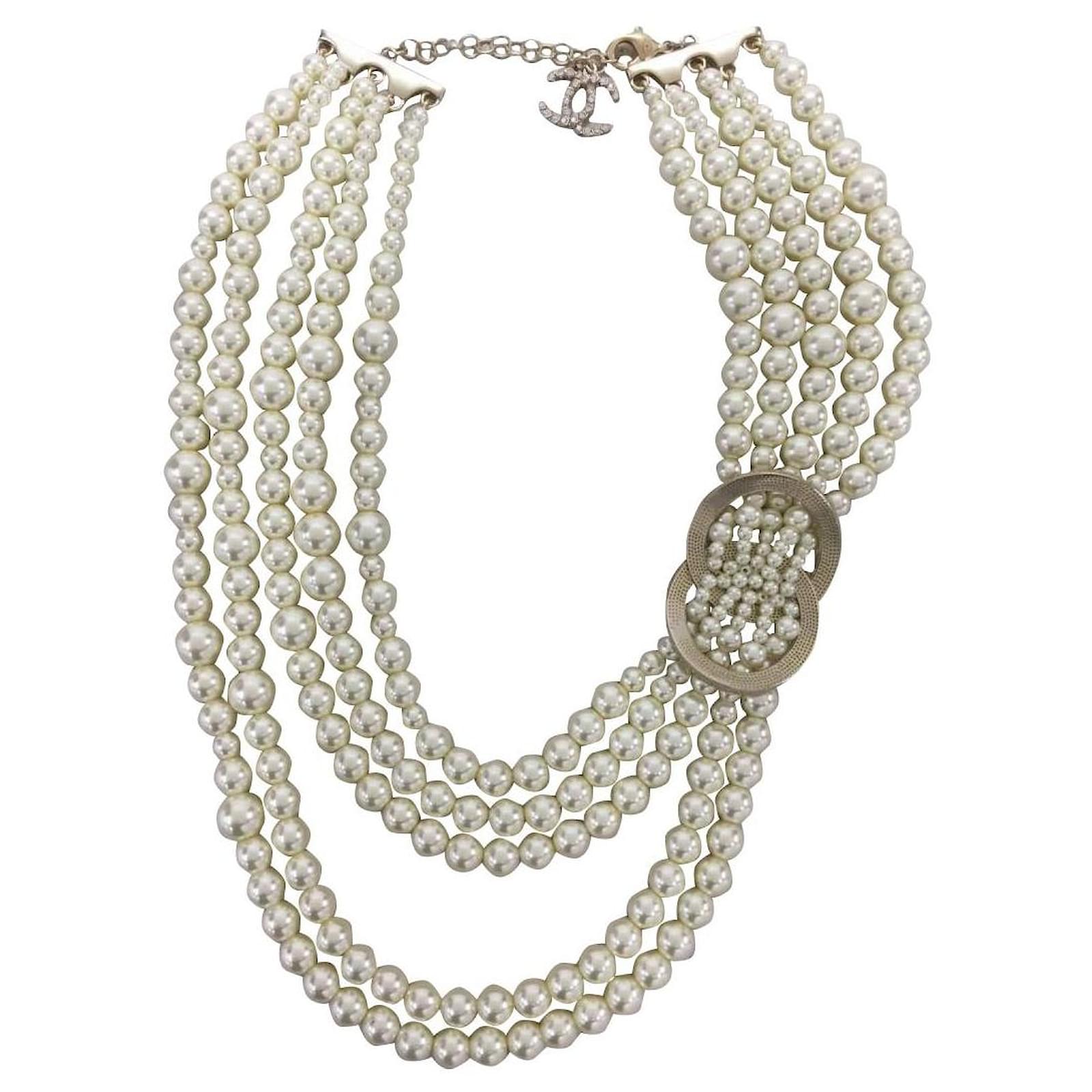 Collier CHANEL WHT Chanel Perle Blanc Ref 501319 Joli Closet