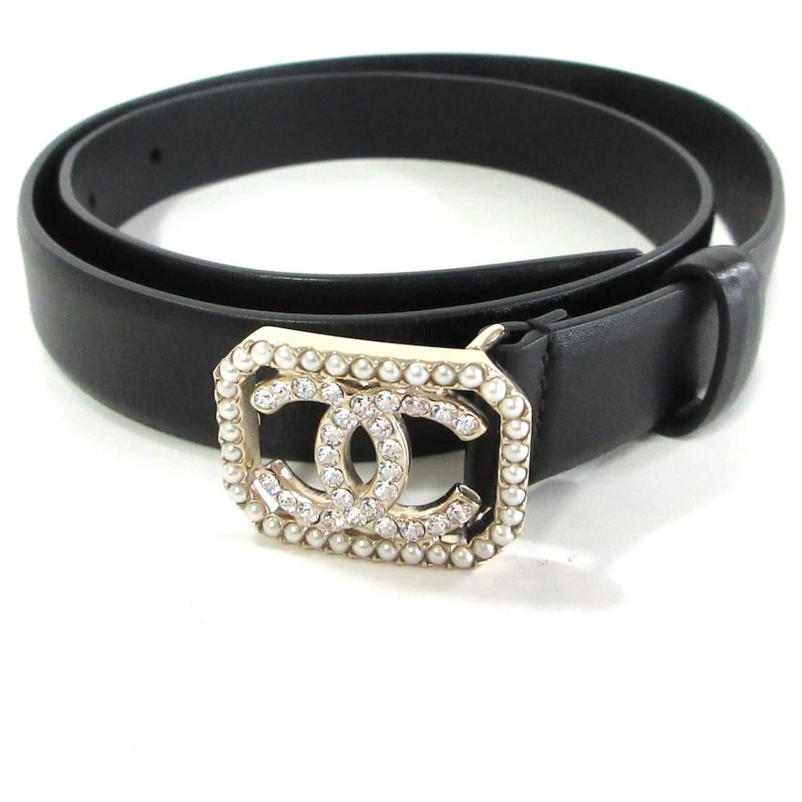 Ceinture CHANEL Cuir Noir Ref 550213 Joli Closet