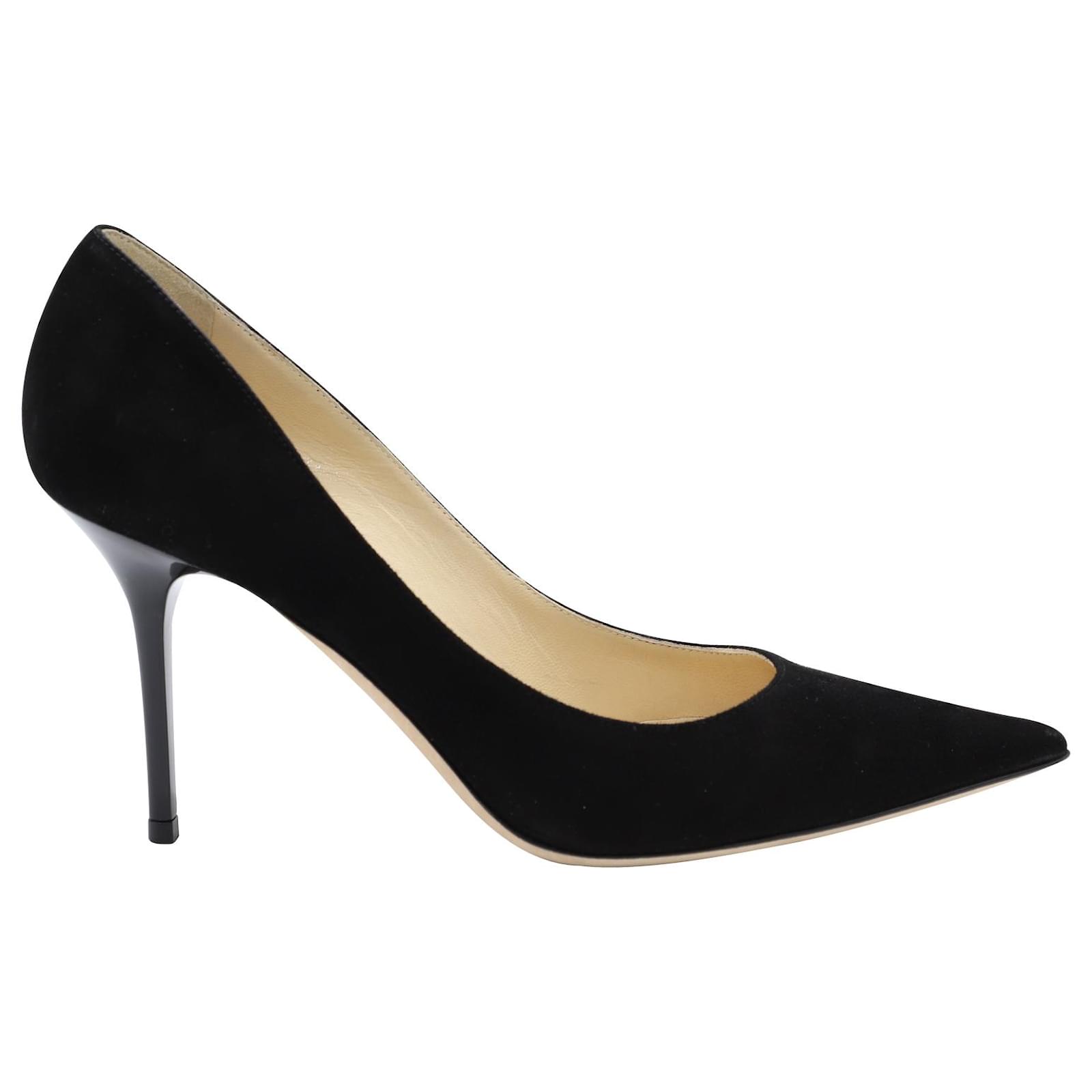 Jimmy Choo Escarpins Bout Pointu En Daim Noir Suede Ref Joli