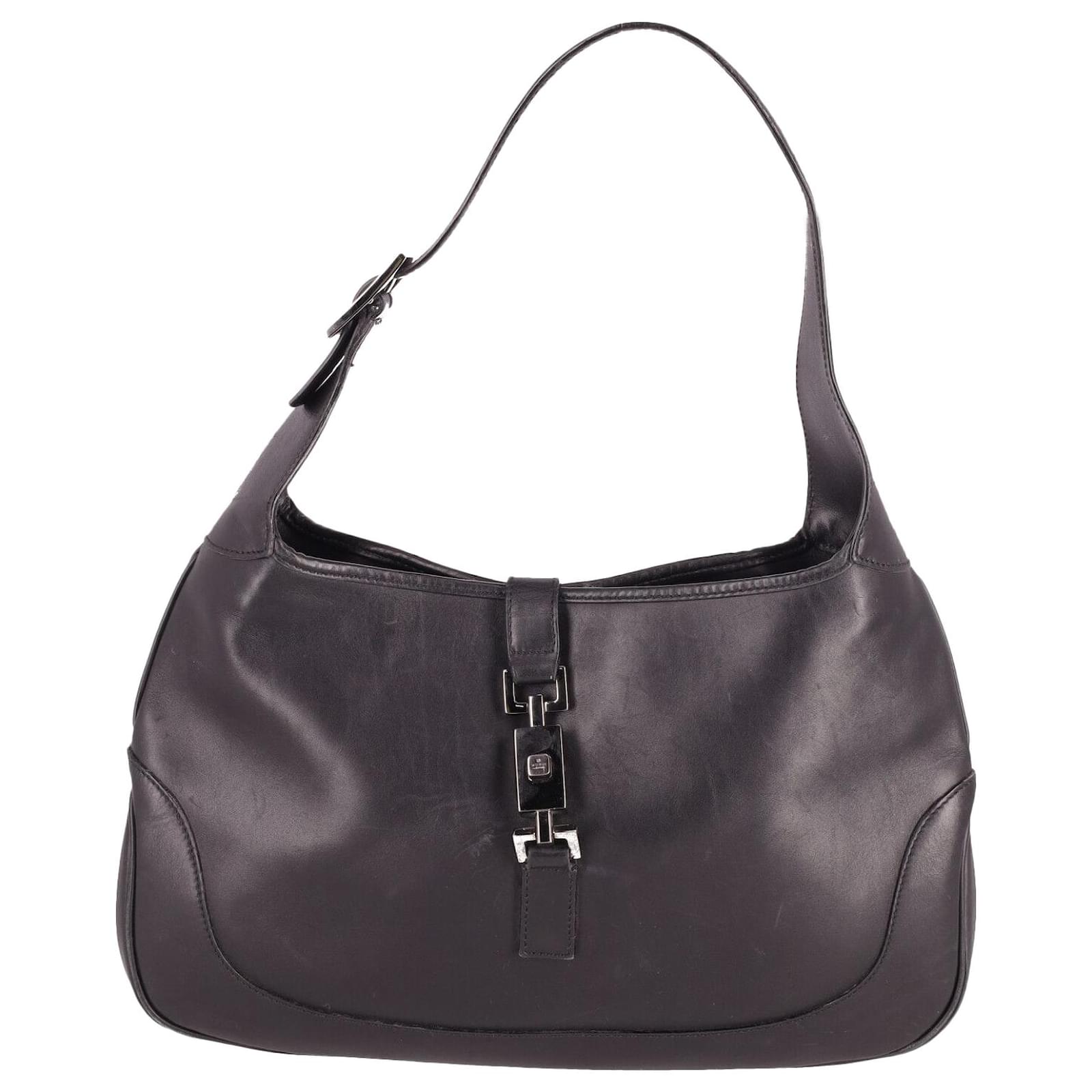 Gucci Sac Jackie Hobo En Cuir Noir Ref 607211 Joli Closet