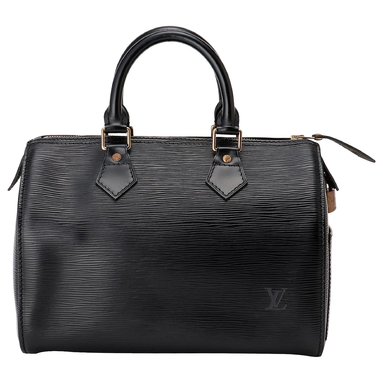 Louis Vuitton Black Epi Speedy Cuir Noir Ref Joli Closet