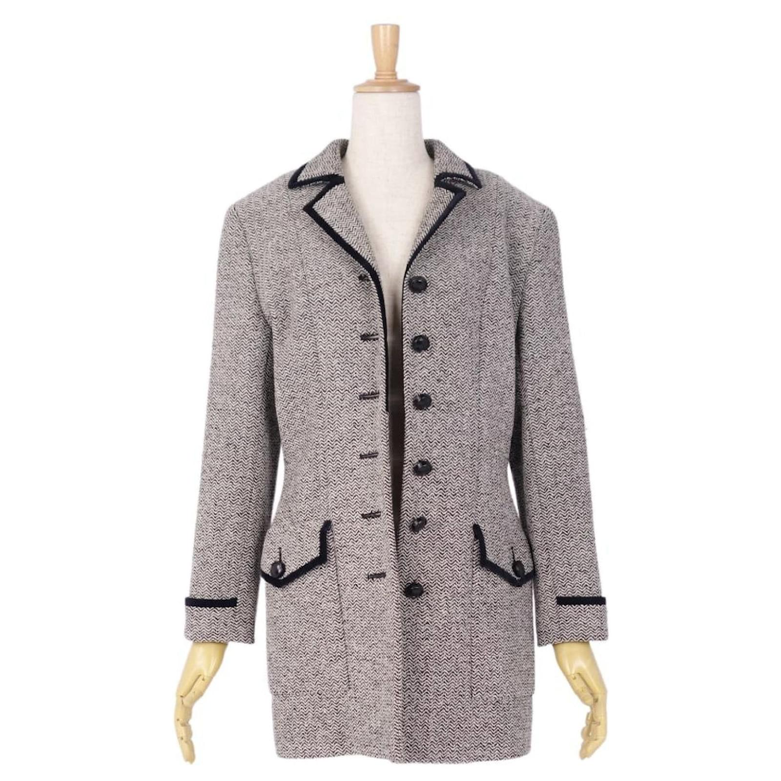 Christian Dior Coats Outerwear Grey Wool Ref 626347 Joli Closet