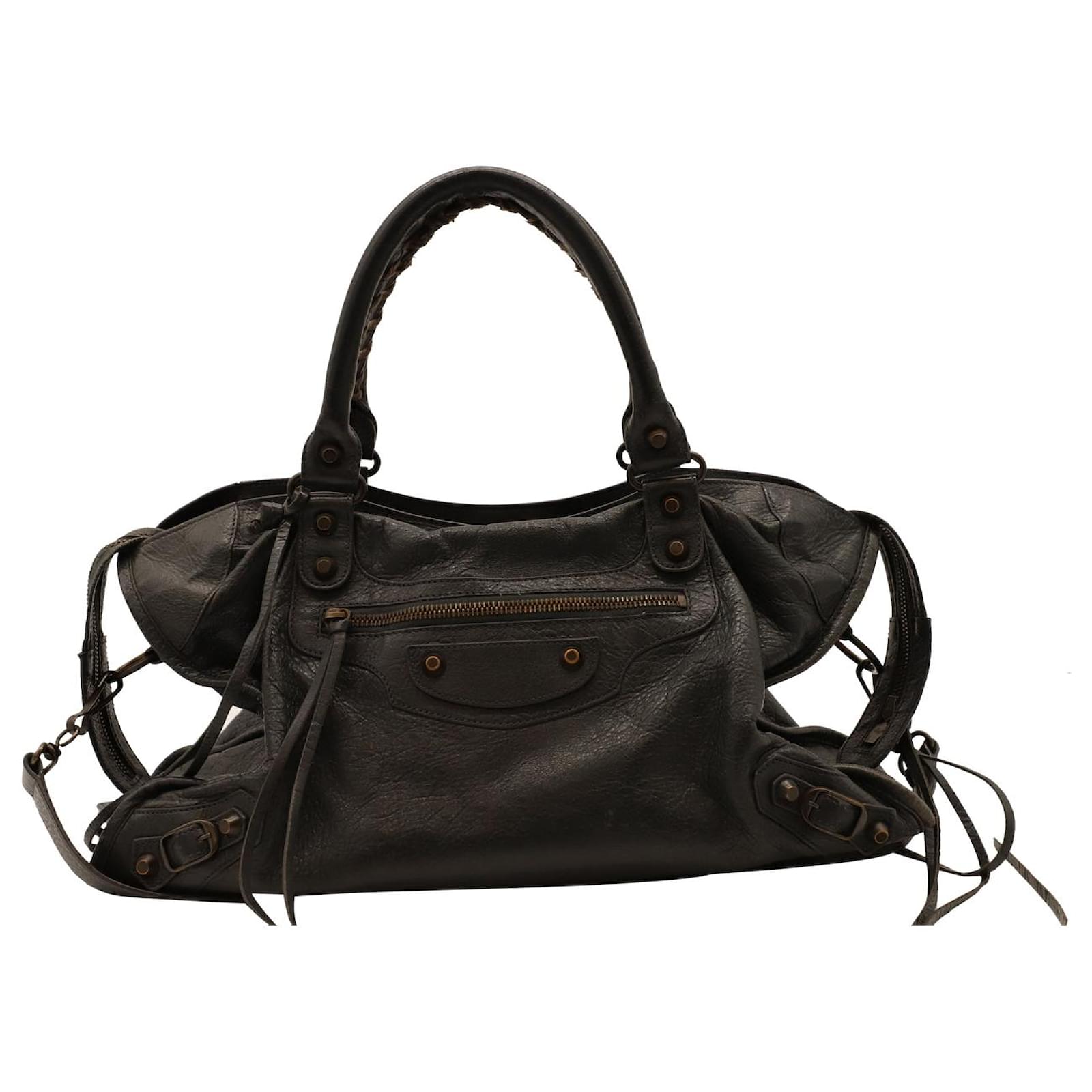 Balenciaga Sac Ville Classique Agneau En Cuir D Agneau Noir Ref