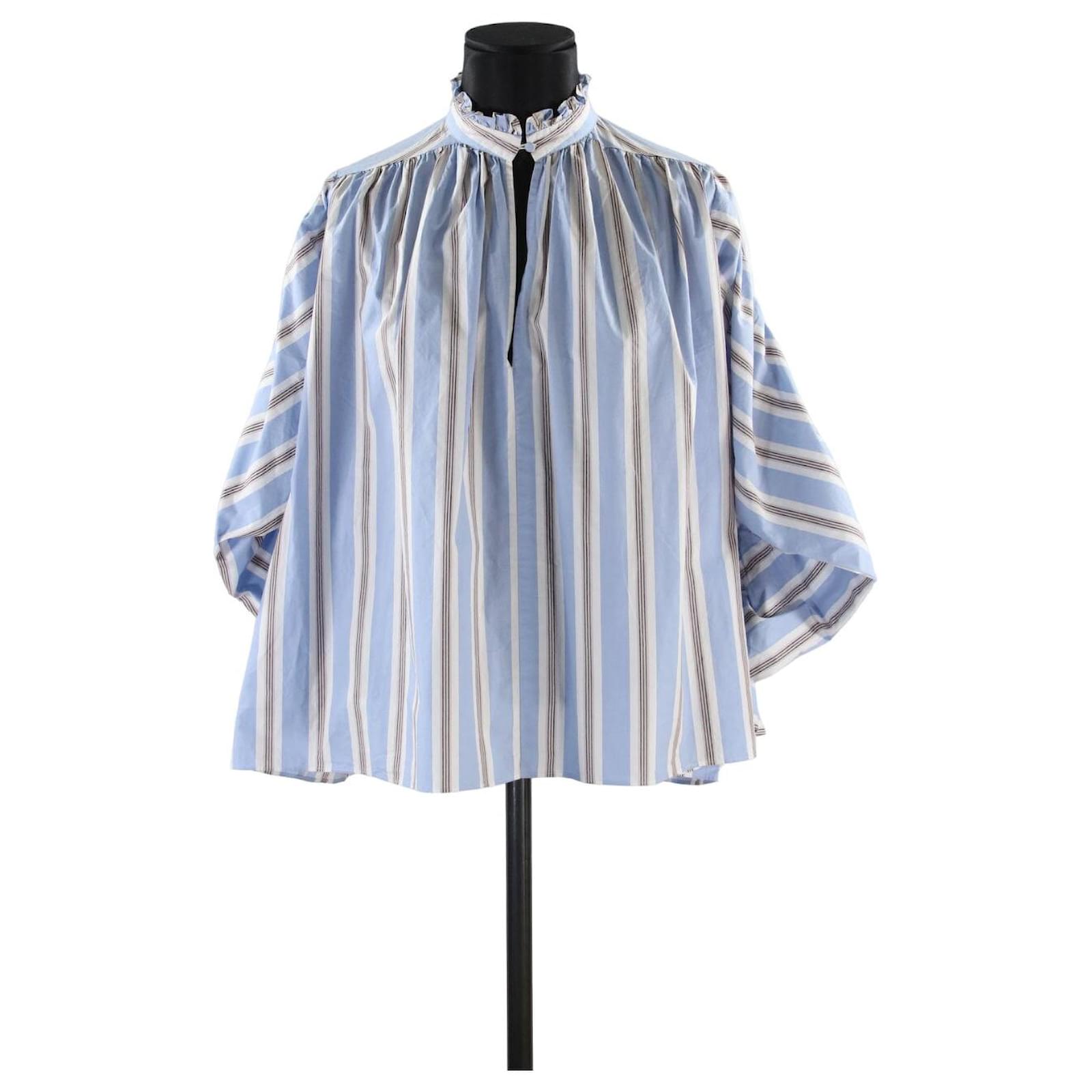 Top Maje 36 Blue Cotton Ref 751908 Joli Closet