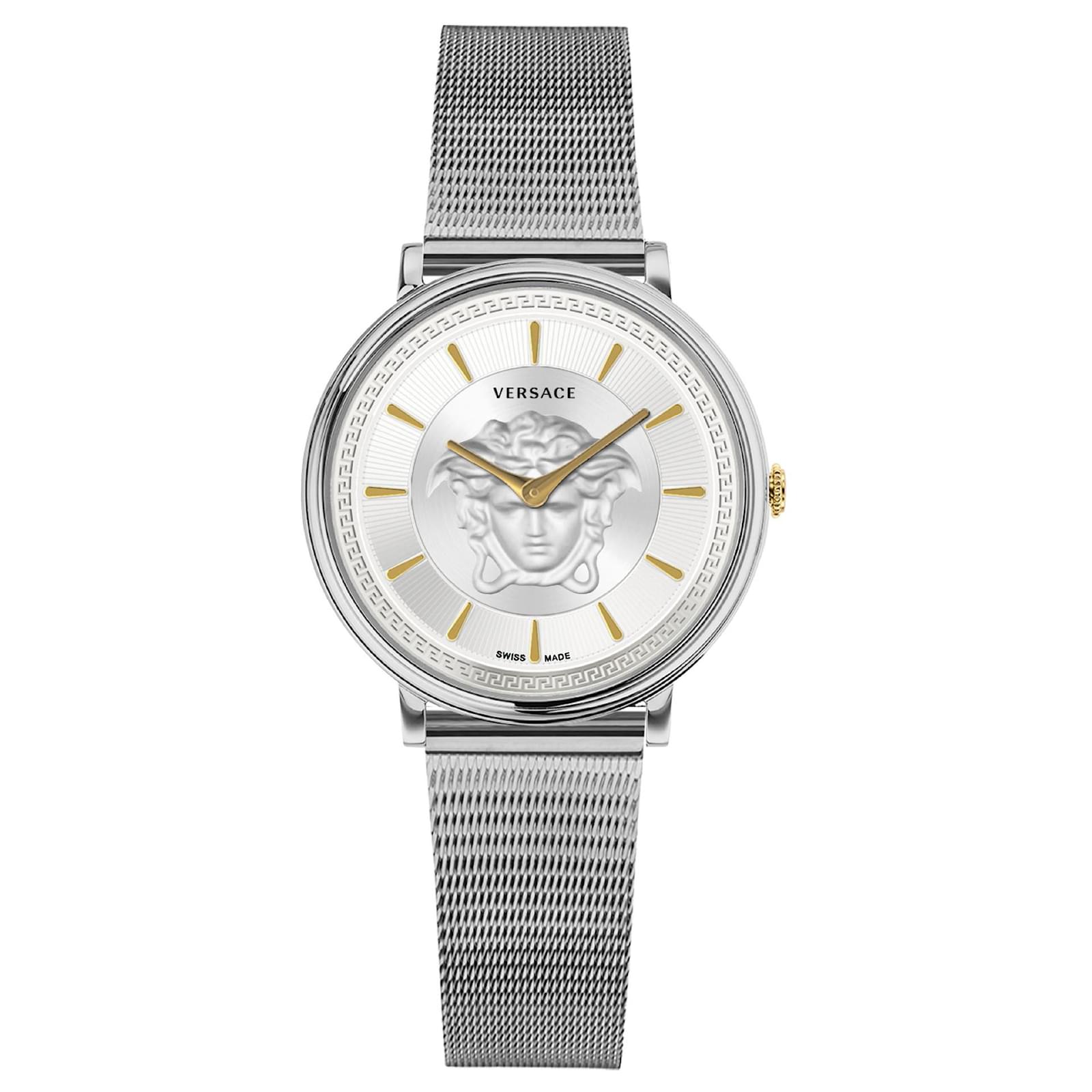 Montre Versace V Circle Medusa Mesh Métallisé ref 752135 Joli Closet