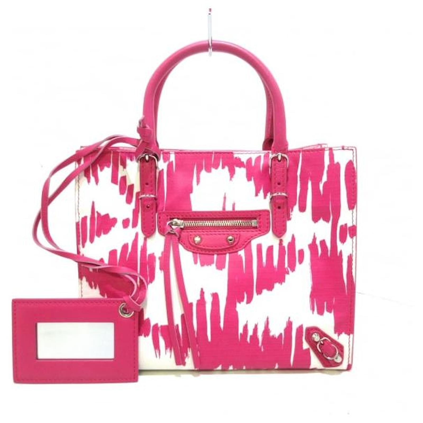 Balenciaga Papier Mini Pink White Leather Ref Joli Closet