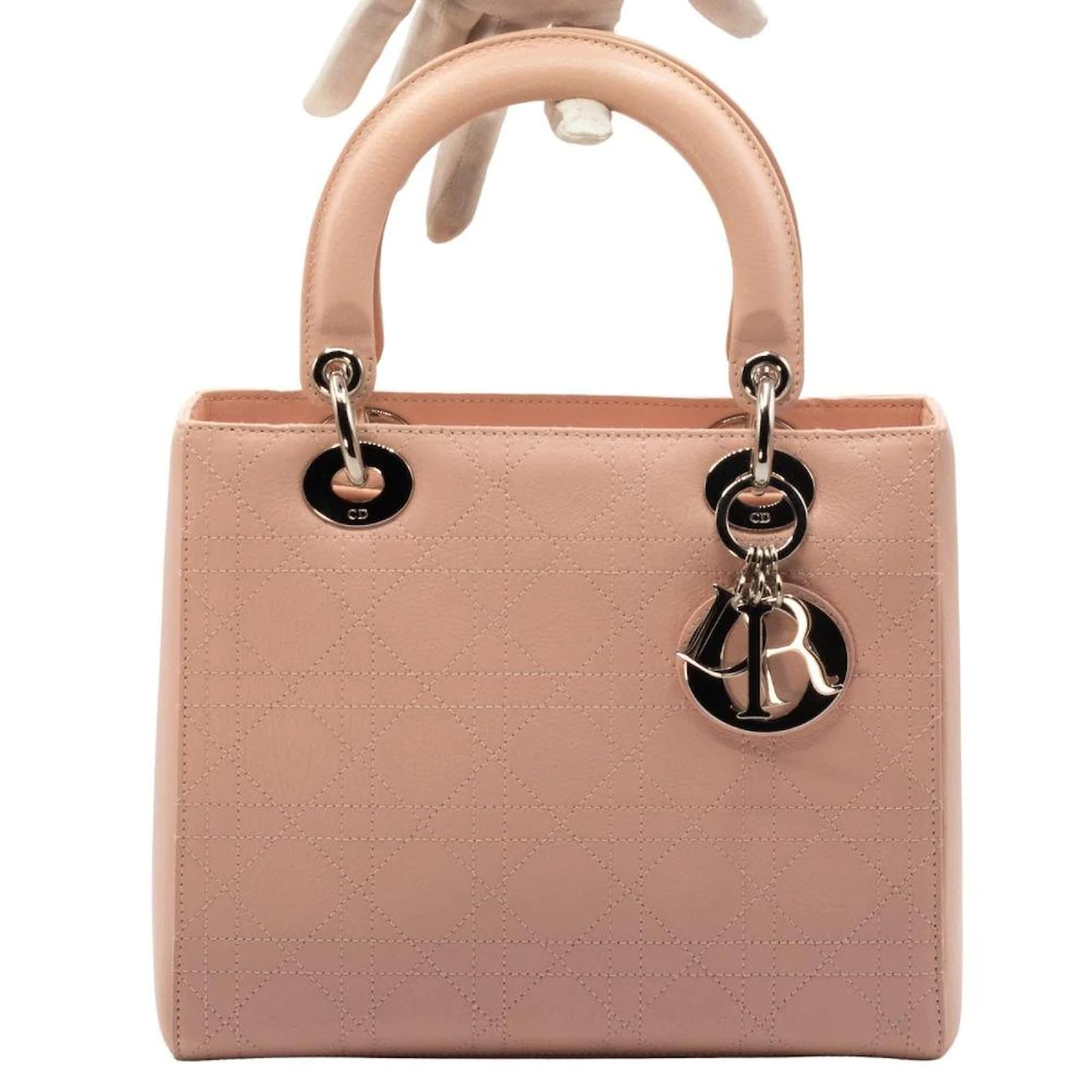 Lady Dior En Cuir Rose Moyen Ref Joli Closet