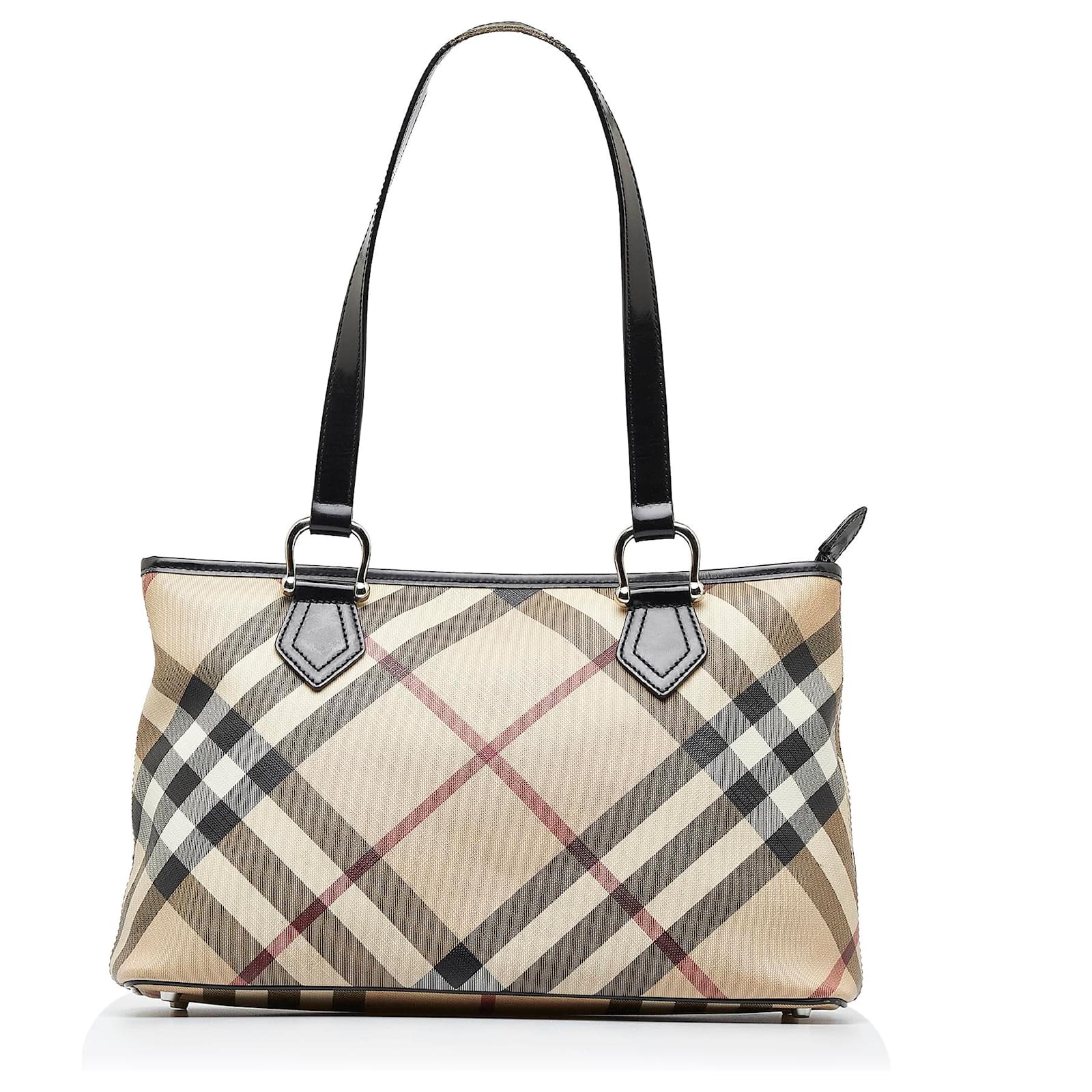 Burberry Brown Supernova Sac Cabas Carreaux Toile Tissu Marron