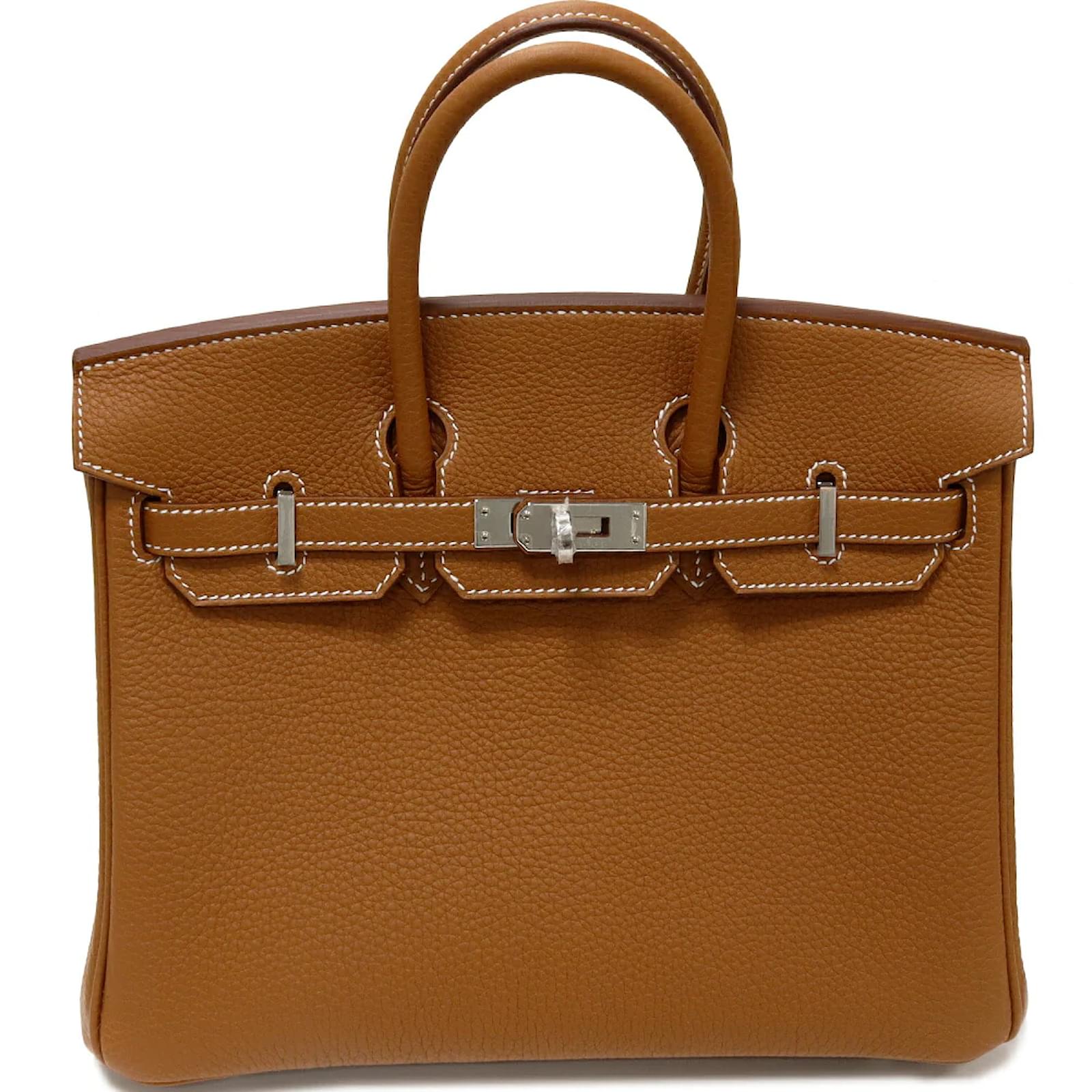 Herm S Togo Birkin Golden Leather Pony Style Calfskin Ref