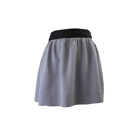Falda de talle alto en seda gris Les Petites