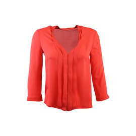 Blusa de seda Tara Jarmon naranja coral