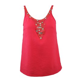 Top rojo de rayón Bcbg Max Azria