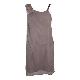 Les Petites Seidenkleid Taupe