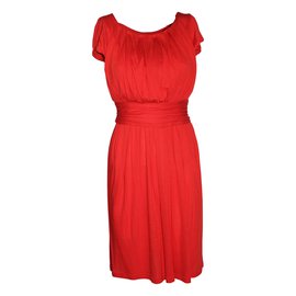 Tara Jarmon Rotes Viscose Kleid Größe 36
