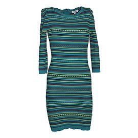 Claudie Pierlot Kleid aus Baumwolle grün gestreift
