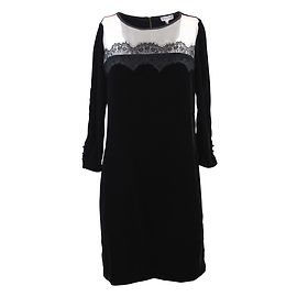 Vestido de terciopelo y encaje negro Claudie Pierlot