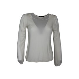 Top Maje in seta e lana color crema