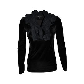 Top de terciopelo negro Bcbg Max Azria XS