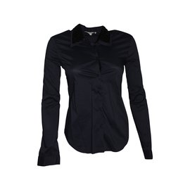 Camicia Maje Blu Scuro con Applicazioni sul Collo
