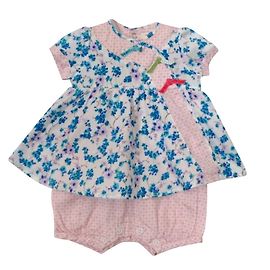 Tuta corta Kenzo baby floreale rosa e blu