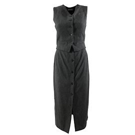 Turnover Jumpsuit aus Wolle und Kaschmir in Grau